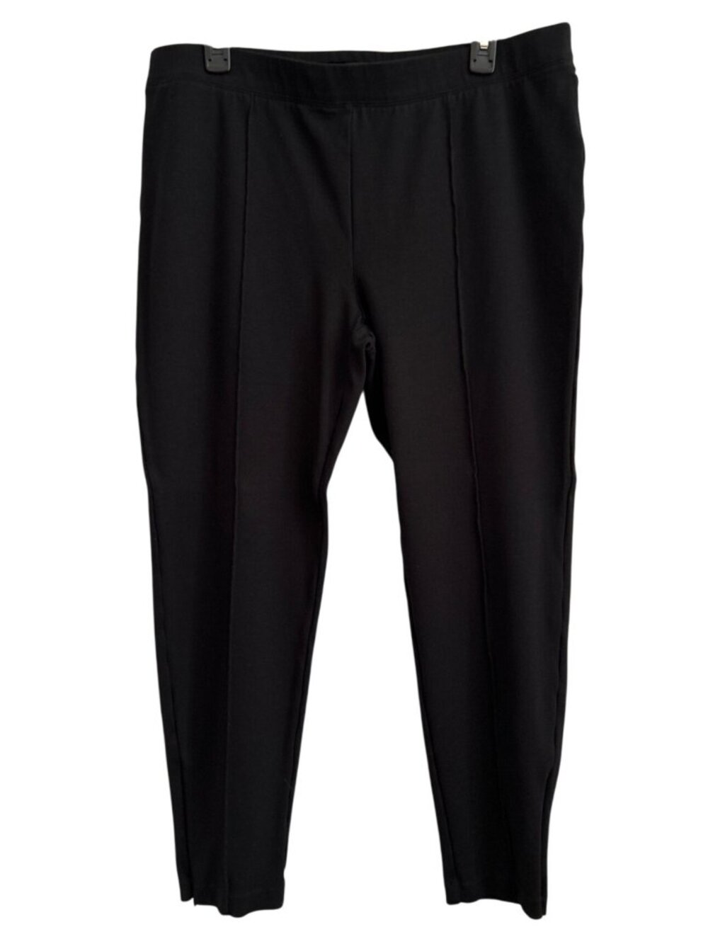Talbots Womens Black Stretchy Pull-On Ankle Pants XL Casual Everyday Wear